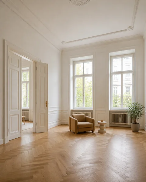 Helle Altbauwohnung bei einer Besichtigung